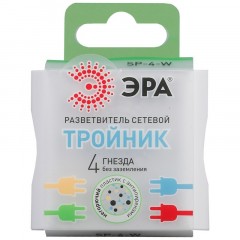 Тройник ЭРА, 4 роз/16А/3500Вт, без заземл, белый, SP-4-W Тройник ЭРА, 4 роз/16А/3500Вт, без заземл, белый, SP-4-W - фото 3