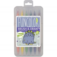 Фломастеры КИСТОЧКИ ДВУСТОРОННИЕ FUNCOLOR 12цв,в пластиковом пенале 32-0047 - фото 3