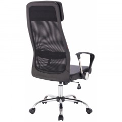 Кресло BN_Sp_EChair-589 TPU сетка/кожзам черный, хром Кресло BN_Sp_EChair-589 TPU сетка/кожзам черный, хром - фото 4