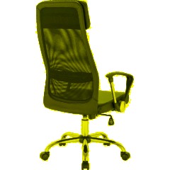 Кресло BN_Sp_EChair-589 TPU сетка/кожзам черный, хром - фото 7