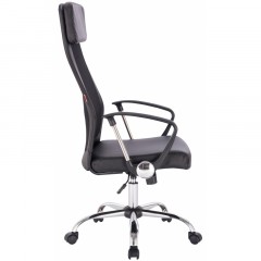 Кресло BN_Sp_EChair-589 TPU сетка/кожзам черный, хром Кресло BN_Sp_EChair-589 TPU сетка/кожзам черный, хром - фото 3