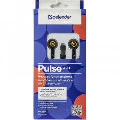 Наушники Defender Pulse 420 черный + желтый, гарнитура (63421) Наушники Defender Pulse 420 черный + желтый, гарнитура (63421) - фото 2
