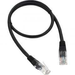 Патч-корд UTP Cablexpert PP12-0.5M/BK кат.5e, 0.5м, черный