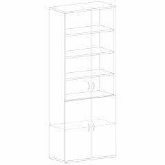 Шкаф SH_Стратегия   со стеклом выс.S75 (154716) Н.Милано ср - фото 2