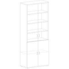 Шкаф SH_Стратегия   со стеклом выс.S75 (51821) серый - фото 2