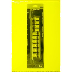 Набор головок торцевых 1/2, 6-гр., CrV, 10 шт (10-22мм) MATRIX 13557 - фото 3