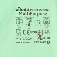 Перчатки резиновые Vileda Profes латекс зеленый рL 100757/174365,ПС - фото 4