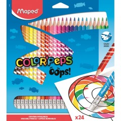 Карандаши цветные Maped COLOR'PEPS OOPS пластик,c ластиком,24цв/наб,832824 Карандаши цветные Maped COLOR'PEPS OOPS пластик,c ластиком,24цв/наб,832824 - фото 2