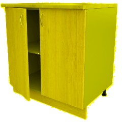 Шкаф КМ_Ринг напольный 80см с 2 дв. Св. дуб шамони/серый - фото 2