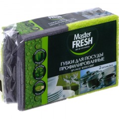 Губки для посуды Master FRESH BLACK профилированные 2 шт/уп Губки для посуды Master FRESH BLACK профилированные 2 шт/уп - фото 4