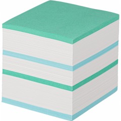 Блок для записей  запасной 9х9х9 цветной 65-80 г