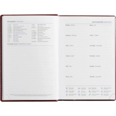 Ежедневник недатированный бордо,А5, 148x218, 352стр, Agenda - фото 11