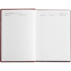 Ежедневник недатированный бордо,А5, 148x218, 352стр, Agenda - фото 12