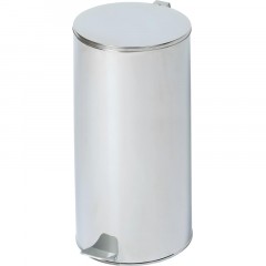 Ведро мусорное стальное 50л круглое серебр с пед и крышкой 300х710мм ТИТАН