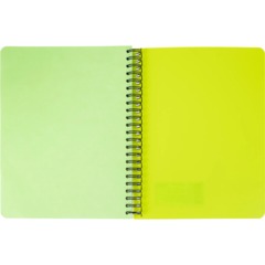 Бизнес-тетрадь А5,96л,кл,спир,пластик,тон.бл. Attache Bright colours Лайм - фото 7