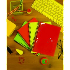 Бизнес-тетрадь А5,96л,кл,спир,пластик,тон.бл. Attache Bright colours Голуб - фото 9