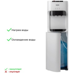 Кулер для воды  VATTEN L45WK, нижняя загрузка, компрессорный, белый - фото 3
