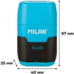 Ластик-точилка Milan TOUCH DUO+2смен.ласт син.кауч лезв.точ из углер стали Ластик-точилка Milan TOUCH DUO+2смен.ласт син.кауч лезв.точ из углер стали - фото 9