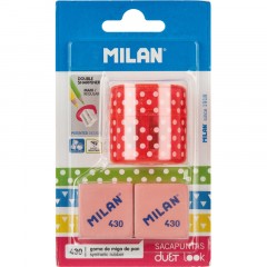 Набор Milan точилка DUET LOOK 2отв красн + 2 ластика 430 синт кауч BYM10369 Набор Milan точилка DUET LOOK 2отв красн + 2 ластика 430 синт кауч BYM10369 - фото 3