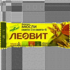 Батончик мюсли Леовит с яблоком и семенем льна, 26штx30г - фото 3