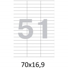 Этикетки самоклеящиеся   70х16,9 мм / 51 шт на лист А4 100листов - фото 4