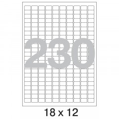 Этикетки самокл. ProMEGA Label BASIC 18х12 мм/230шт. на листе А4 50листов - фото 2