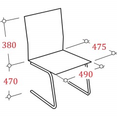 Стул UP_конференц Silwia (Сильвия) каркас хром, к/з черный Z11 - фото 2