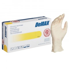 Мед.смотров. перчатки латекс, н/о, н/с, текстур.34 DeMAX (L) 50 пар/упак Мед.смотров. перчатки латекс, н/о, н/с, текстур.34 DeMAX (L) 50 пар/упак - фото 2