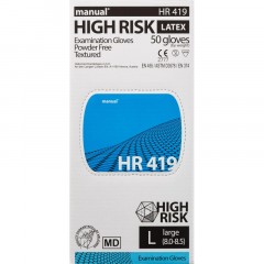 Перчатки мед.смотров. латекс,н/с,н/о, MANUAL HR419 High Risk L 25пар,ПС Перчатки мед.смотров. латекс,н/с,н/о, MANUAL HR419 High Risk L 25пар,ПС - фото 7