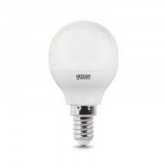Лампа светодиодная Gauss LED Elementary Шар 6Вт E14 450Лм 4100K (53126) Лампа светодиодная Gauss LED Elementary Шар 6Вт E14 450Лм 4100K (53126) - фото 4