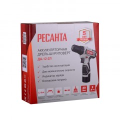 Дрель-шуруповерт аккумуляторная РЕСАНТА 12В, ДА-12-2Л (75/14/1) - фото 6