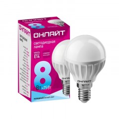 Лампа светодиодная ОНЛАЙТ OLL-G45-8-230-4K-E14 8Вт Е14 4000К 71625 Лампа светодиодная ОНЛАЙТ OLL-G45-8-230-4K-E14 8Вт Е14 4000К 71625 - фото 2