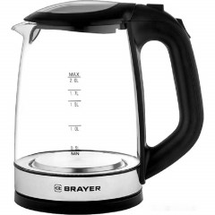 Чайник электрический BRAYER BR1040BK, 2220Вт,  2 л, стекл., черный - фото 5