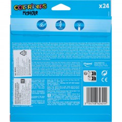 Карандаши цветные Maped BLACK MONSTER трехгранные,пластик,24цв/наб,862624 Карандаши цветные Maped BLACK MONSTER трехгранные,пластик,24цв/наб,862624 - фото 3