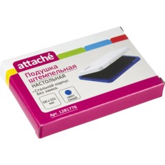 Подушка штемпельная настольная Attache синяя 68х101 см металл - фото 4