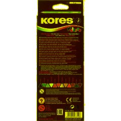 Карандаши цветные 12цв 3-гран,точилка Kores 93312.01 - фото 5