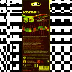 Карандаши цветные 24цв 12шт 3-гран,двустор с точилкой Kores 93212. - фото 5