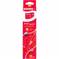 Карандаш чернографитный Kores трехгранный HB с ластиком и таблицей умножени - фото 3