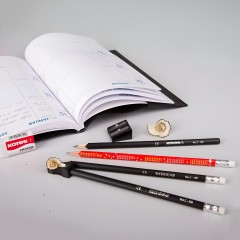 Карандаш чернографитный Kores трехгранный HB с ластиком и таблицей умножени - фото 4