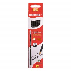 Карандаш чернографитный Kores шестигранный HB с ластиком - фото 4