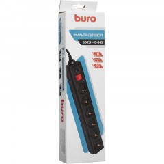 Сетевой фильтр Buro 600SH-3-B 3м (6 розеток) черный Сетевой фильтр Buro 600SH-3-B 3м (6 розеток) черный - фото 3