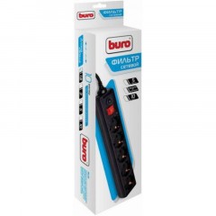 Сетевой фильтр Buro 500SH-1.8-B 1.8м (5 розеток) черный Сетевой фильтр Buro 500SH-1.8-B 1.8м (5 розеток) черный - фото 4