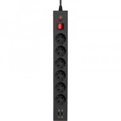 Сетевой фильтр Buro BU-SP1.8_USB_2A-B 1.8м (6 розеток) черный Сетевой фильтр Buro BU-SP1.8_USB_2A-B 1.8м (6 розеток) черный - фото 6
