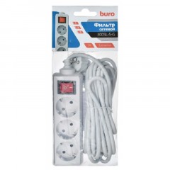Сетевой фильтр Buro 300SL-5-G 5м (3 розетки) серый Сетевой фильтр Buro 300SL-5-G 5м (3 розетки) серый - фото 4