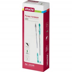 Ручка гелевая неавтомат. Attache City 0,5мм зеленый Россия - фото 4