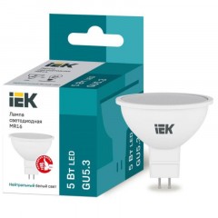 Лампа светодиодная IEK ECO MR16 LLE-MR16-5-230-40-GU5 5Вт 4000К GU5.3 Лампа светодиодная IEK ECO MR16 LLE-MR16-5-230-40-GU5 5Вт 4000К GU5.3 - фото 2