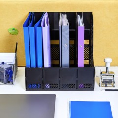 Лоток вертикальный Attache 4отделения сборный черный - фото 7