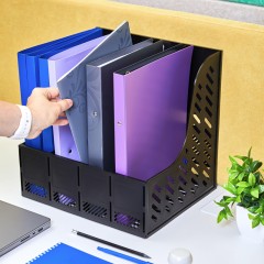 Лоток вертикальный Attache 4отделения сборный черный - фото 8
