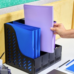 Лоток вертикальный Attache 4отделения сборный черный - фото 9