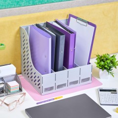 Лоток вертикальный Attache 4отделения сборный серый - фото 8